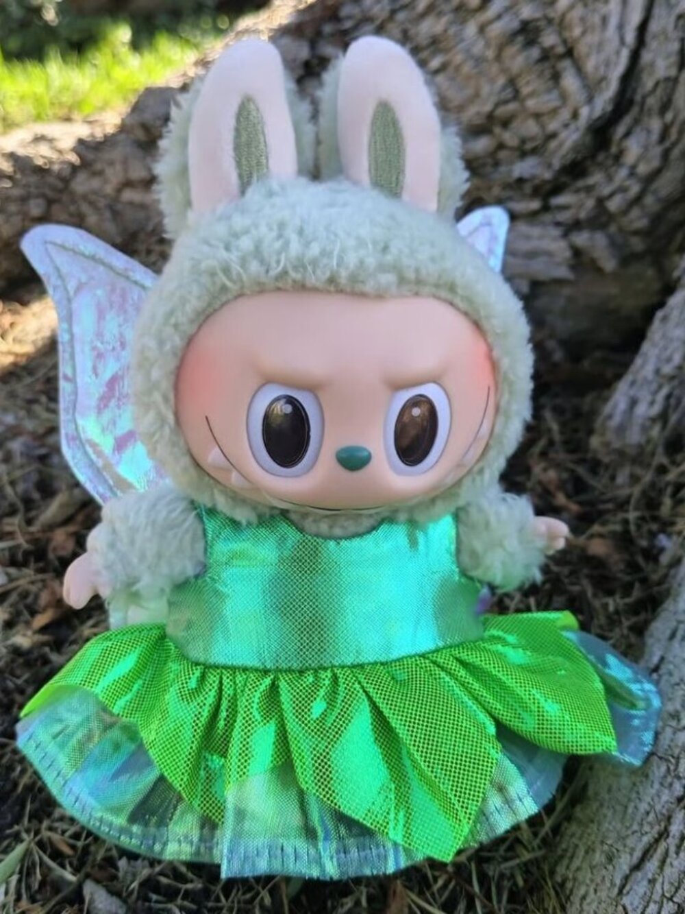 Custom Disney Tinkerbell Dress and Metallic Wings Made to fit Labubu